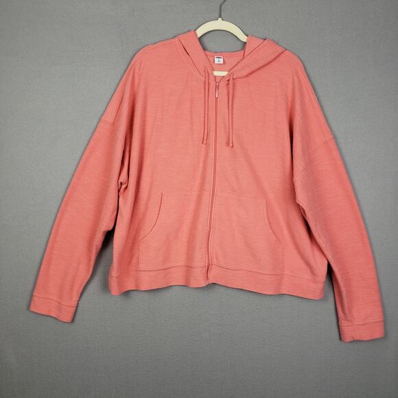Old Navy Plus Size XXL Full Zip Hoodie Sweatshirt Orange Simple Casual Basic - Picture 1 of 9